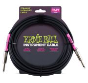 Ernie Ball 6046 кабель инструментальный с прямыми джеками, 6 метров, черный