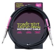 Ernie Ball 6048 кабель инструментальный с прямыми джеками, 3 метра черный