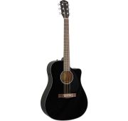 Fender CC-60SCE BLK электроакустическая гитара, цвет черный