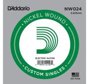 D'Addario NW024 Nickel Wound Отдельная струна для электрогитары, .024