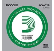 D'Addario NW028 Nickel Wound Отдельная струна для электрогитары, никелированная, .028
