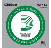 D'Addario NW034 Nickel Wound Отдельная струна для электрогитары, никелированная, .034