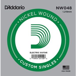 D'Addario NW038 Nickel Wound Отдельная струна для электрогитары, никелированная, .038