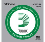 D'Addario NW039 Nickel Wound Отдельная струна для электрогитары, .039