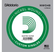 D'Addario NW048 Nickel Wound Отдельная струна для электрогитары, никелированная, .048