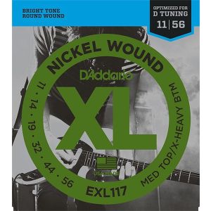 D'Addario EXL117 XL NICKEL WOUND Струны для электрогитары Meduim Top/Extra Heavy Bottom 11-56