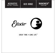 Elixir 15127 Nanoweb Отдельная струна для акустической гитары, бронза 80/20, .027