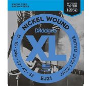 D'Addario EJ21 XL NICKEL WOUND Струны для электрогитары Jazz Light 12-52