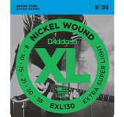 D'Addario EXL130 XL NICKEL WOUND Струны для электрогитары Extra Super Light 8-38