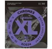 D'Addario ECG24 Chromes Flat Wound Комплект струн для электрогитары, Jazz Light, 11-50