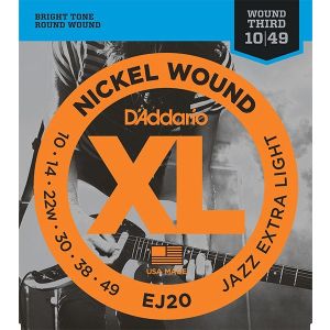 D'Addario EJ20 XL NICKEL WOUND Струны для электрогитары Jazz Extra-Light 10-49