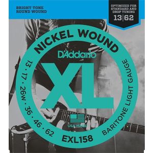 D'Addario EXL158 XL NICKEL WOUND Струны для электрогитары Baritone-Light 13-62