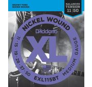 D'Addario EXL115BT Nickel Wound Комплект струн для электрогитары, Medium, 11-50