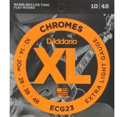 D'Addario ECG23 Chromes Flat Wound Комплект струн для электрогитары, Extra Light, 10-48.