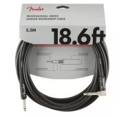 Fender 18.6' Professional Angle INST CBL BLK инструментальный кабель, черный, длина 5,5м, прям/углов