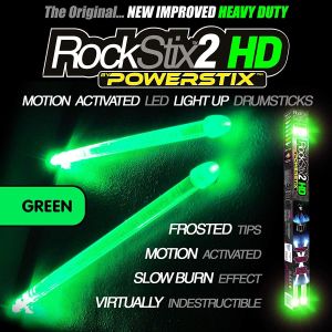 Rockstix 2 HD Green светящиеся барабанные палочки, зеленые