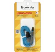 DEFENDER USB кабель USB10-03BP синий, MicroUSB + Lightning,1м