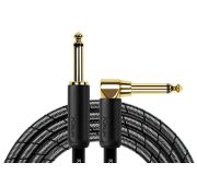 Kirlin IWB-202BEGL 6M BM кабель инструментальный с прямым/угловым 6,3 мм разъемами (моно), 6м, цвет Metallic black