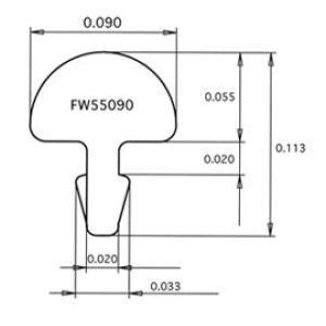 Jescar FW55090 NICKEL SILVER отрезок ладовой проволоки 30 см, радиус прокатки 10 дюймов .090
