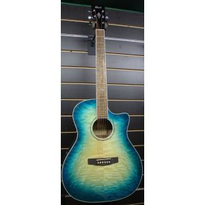 Cort GA-QF CBB электроакустическая гитара с вырезом, цвет Coral Blue Burst - прозрачный синий