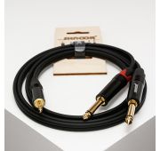 Shnoor MJ2JM-1m Y-кабель 3,5 мм миниджек - 2 моно-джека 6,3 мм, 1м