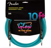 Fender 10' Professional Inst Glow in the Dark инструментальный кабель, Blue, длина 3м