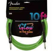 Fender 10' Professional Inst Glow in the Dark инструментальный кабель, Green, длина 3м