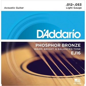 D'Addario EJ16 PHOSPHOR BRONZE Струны для акустической гитары фосфорная бронза Light 12-53