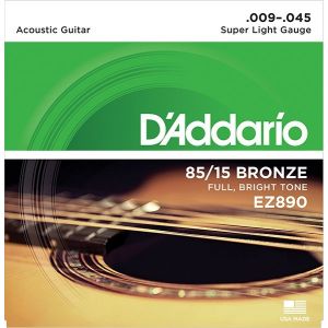 D'Addario EZ890 AMERICAN BRONZE 85/15 струны для акустической гитары Super Light 9-45