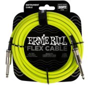 Ernie Ball 6419 кабель инструментальный Flex, прямой - прямой джеки, 6 метров, зеленый