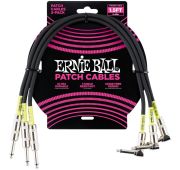 Ernie Ball 6076 набор кабелей инструментальных с угловым / прямым, 3 шт, длина 46 см, цвет чёрный