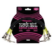Ernie Ball 6075 набор кабелей инструментальных с угловыми джеками, 3 шт, длина 30 см, цвет чёрный