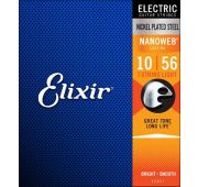 Elixir 12057 NANOWEB Комплект струн для 7-струнной электрогитары, Light, 10-56