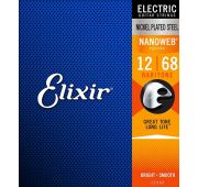 Elixir 12302 NANOWEB Комплект струн для электрогитары, Baritone, 12-68