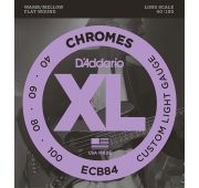 D'Addario ECB84 Chromes Bass Комплект струн для бас-гитары, Custom Light, 40-100