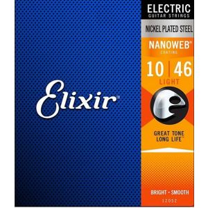 Elixir 12052 NANOWEB Комплект струн для электрогитары, Light, 10-46