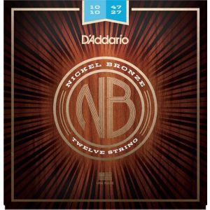 D'Addario NB1047-12 Nickel Bronze Комплект струн для 12-струнной акустической гитары, Light, 10-47
