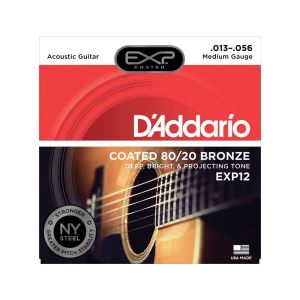 D'Addario EXP12 COATED 80/20 Струны для акустической гитары Medium 13-56