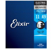 Elixir 12100 POLYWEB Комплект струн для электрогитары, никелированная сталь, Medium 11-49