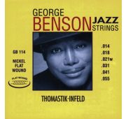 Thomastik GB114 George Benson Jazz Комплект струн для акустической гитары, плоская оплетка, 14-55