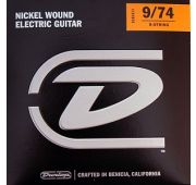 Dunlop DEN0974 комплект струн для 8-струнной электрогитары, никелированные, Light, 9-74