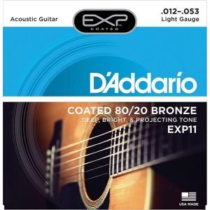 D'Addario EXP11 COATED 80/20 Струны для акустической гитары Light 12-53