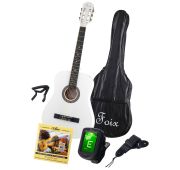 Foix FCG-2038CAP-WH Классическая гитара с чехлом, ремнем, тюнером, белая