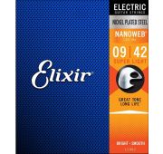 Elixir 12002 NANOWEB Комплект струн для электрогитары, Super Light, 9-42