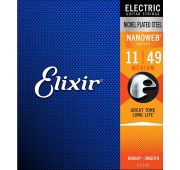 Elixir 12102 NANOWEB Комплект струн для электрогитары, Medium, 11-49