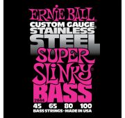 Ernie Ball 2844 струны для бас-гитар Stainless Steel Bass Super Slinky (45-65-80-100)
