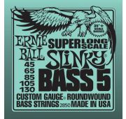 Ernie Ball 2850 струны для 5-cтрунной бас-гитары Nickel Wound Bass Super Long Scale Slinky 45-130