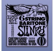 Ernie Ball 2839 струны для 6-струнной баритон-гитары Nickel Wound Bass Baritone Short Scale Slinky 6 (72-56-44-30-18p-13p)