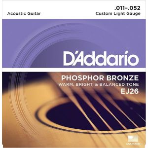 D'Addario EJ26 PHOSPHOR BRONZE струны для акустической гитары фосфорная бронза Custom Light 11-52