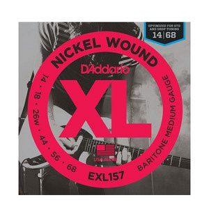 D'Addario EXL157 XL NICKEL WOUND Струны для электрогитары Baritone-Medium 14-68